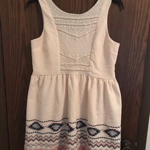 Xhilaration Cream dress with Tribal design size XL